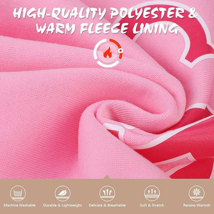 BINGPET Dog Hoodie,Mommy's Girl Lettered Dog Sweatshirt Puppy Sweater Hooded with Leash Hole,Warm Soft Fleece Winter Coat Pet Clothes for Medium Large Dogs Girl,Pink,L