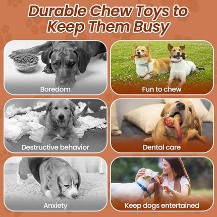 WinTour Indestructible Dog Bones for Aggressive Chewers, Tough Dog Toys for Aggressive Chewers, Durable Chew Toys for Medium & Large Breed, Heavy Duty, Strong & Indestructible Bones for Super Chewers