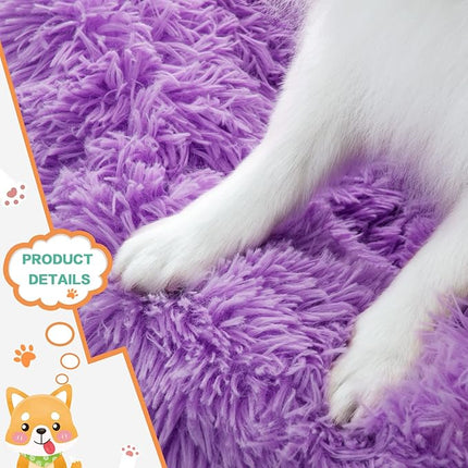 NOYAL Calming Dog Bed Donut Anti Anxiety Fluffy Dog Bed for Small Medium Dog and Cat