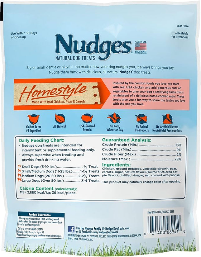 Nudges Blue Buffalo Homestyle Natural Dog Treats, Chicken, 10oz Bag