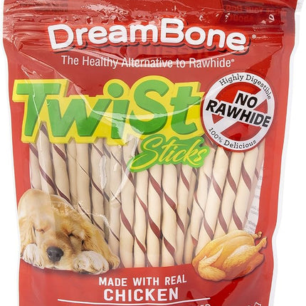 DreamBone Twist Sticks, Made with Real Chicken, Rawhide-Free Chews for Dogs, 50 Count (3 Pack)