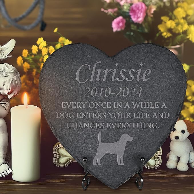 Dog Memorial Gifts for Loss of Dog, Dog Memorial Stone, Pet Memorial Gifts, Pet Memorial Gifts for Dogs, Loss of Dog Sympathy Gift, Dog Bereavement Gifts, Dog Remembrance Gift - A Dog Enters Your Life