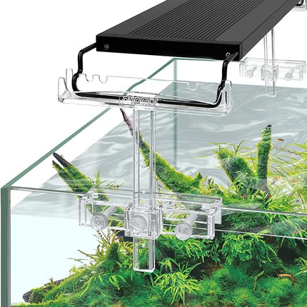 driamor Aquarium Light Riser Adjustable, Clear Acrylic Fish Tank LED Light Stand Aquarium Lamp Holder Bracket Kit 2pcs Transparent Support for Width 2.5-4.4 Inches Light with Extendable Bracket
