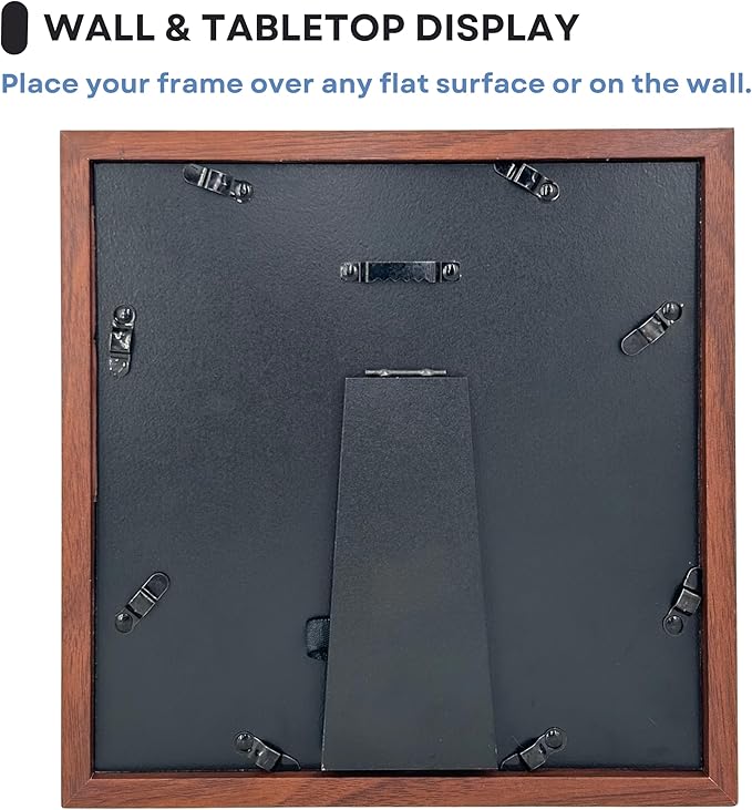 Pet Memorial Dog Picture Frame, 4 Customizable Displays, 9x9, Paw Print Kit for Dogs, Pet Memorial Gift for Dogs, Loss of Dog Sympathy Gift, Pet Paw Print Impression Kit (Brown)