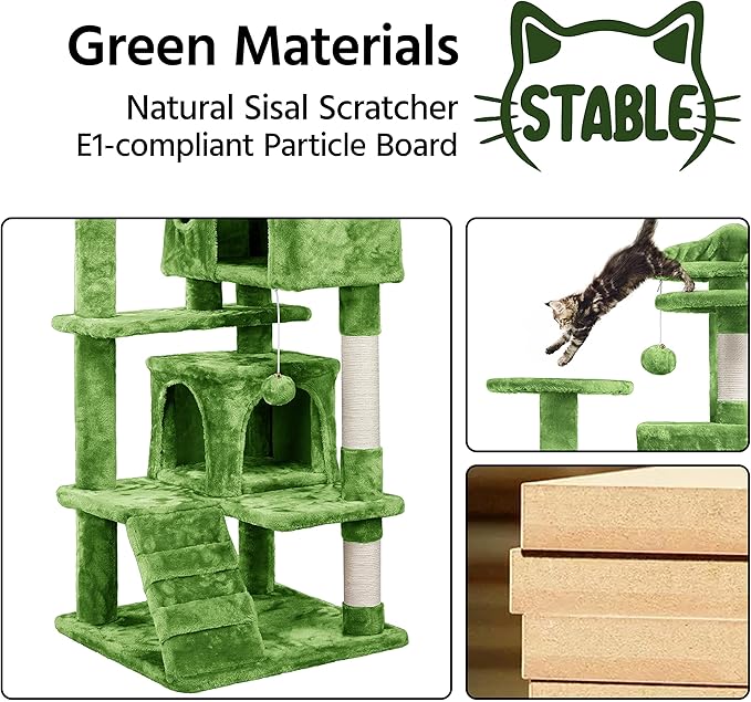 Yaheetech Cat Tree - 54in Tower with Condo, Scratching Posts & Balls, Perfect for Kittens
