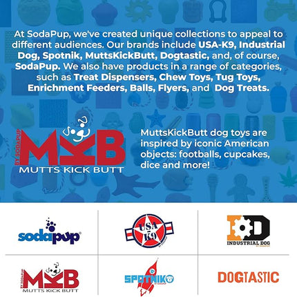 SodaPup MuttsKickButt Cross Bones Treat Pocket – Durable Dog Treat Dispenser & Chew Toy Made in USA from Non-Toxic, Pet Safe, Food Safe Rubber Material for Mental Stimulation, Problem Chewing, & More