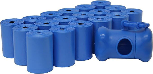 FiveStarPet Extra Large 9" x 15" Made in USA Easy Open Poop Bags Dog Waste Bags, 18 Refill Rolls, 270 Bags (Blue)