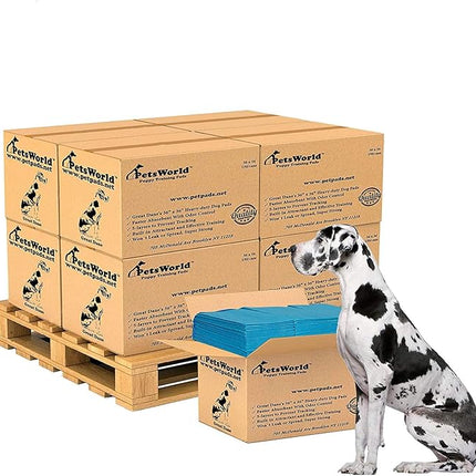 PETSWORLD Giant Dog Potty Pads, Odor-Eliminating, 36" x 36", Ultra Absorbent 5-Layer Leak-Proof Training Pads for Dogs & Cats (36x36, 1200 Count)