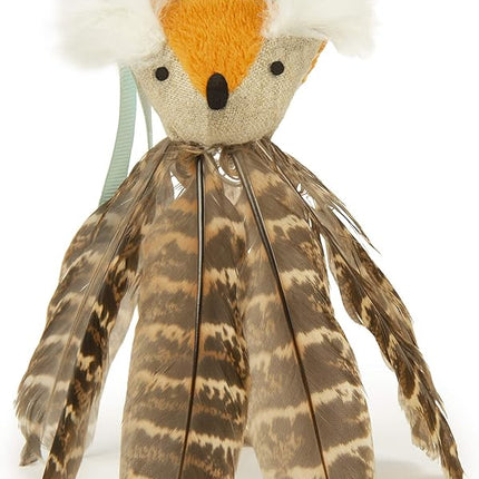 SmartyKat Toss-A-Fox Feather Toss & Chase Cat Toy, Randomly Selected Color - Brown OR White, One Size