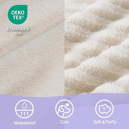 LE SURE Cute Dog Bed for Small Dogs, Orthopedic Waterproof Small Pet Beds with Sides, High Back Non-Slip Bottom and Egg-Crate Foam Puppy Couch Sofa with Washable Removable Cover, Beige