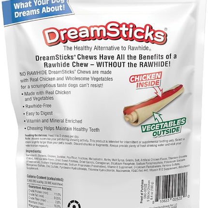 DreamBone DreamSticks, Rawhide Free Dog Chew Sticks Made with Real Chicken and Vegetables, 9 Sticks