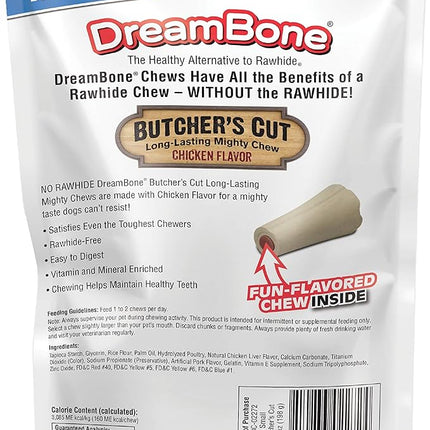 DreamBone Butcher’s Cut Chews 4 Count, Rawhide-Free Chews For Dogs, With Chicken-Flavor Chew Center