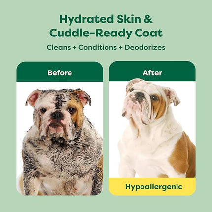 Earth Rated Hypoallergenic 3-in-1 Soothe Dog & Puppy Shampoo & Conditioner, Deodorize 98.5% Natural, 16 oz