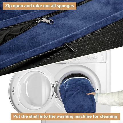 Comfort Expression Orthopedic Dog Bed for Small Dogs 24x16 Inch, Waterproof Supportive Egg Crate Foam Small Pet Bed with Removable Bolsters, Dog Couch with Washable Cover & Non-Slip Bottom, Navy Blue