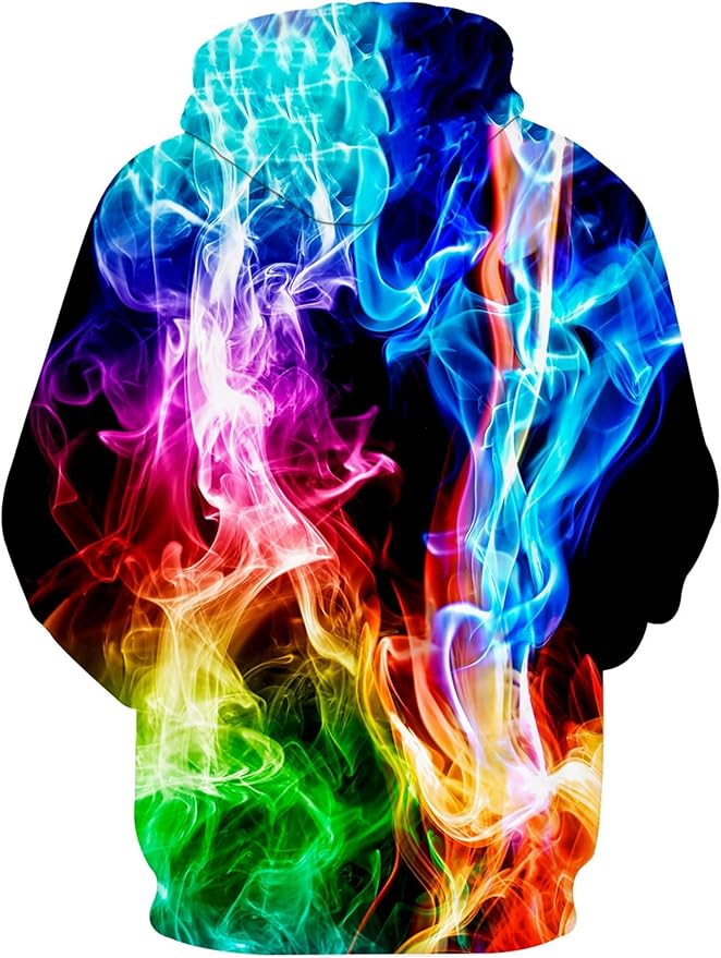 Yasswete Unisex Adults 3D Printed Fashion Hoodies for Men Women Pullover Novelty Sweatshirts with Big Pockets