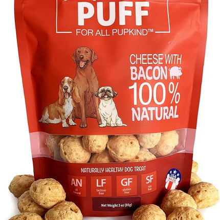 yakyPUFF Himalayan Cheese Treats | Lactose Free | Gluten Free | Grain Free | REAL BACON | USA MADE | For All Breeds | Bacon Flavor Crispy Puffed Treat