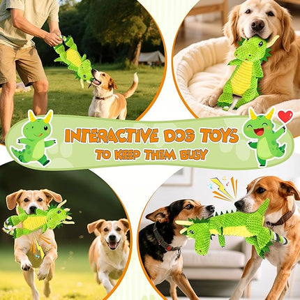 Interactive Squeaky Dog Chew Toy,Plush Dog Rope Toys for Small Medium and Large Dogs,Tug of War Dog Toys to Keep Them Busy,Training Reward Gift,Teeth Cleaning