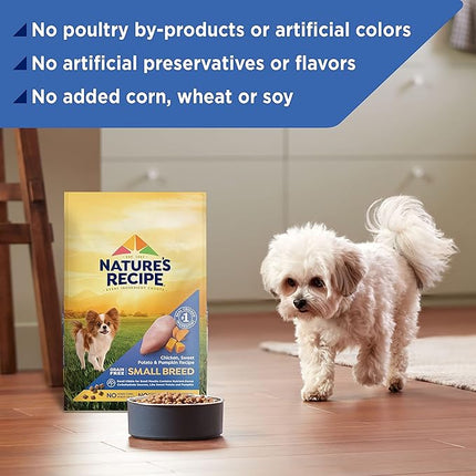 Nature's Recipe Grain Free Small Breed Dry Dog Food, Chicken, Sweet Potato & Pumpkin Recipe, 4 lb. Bag