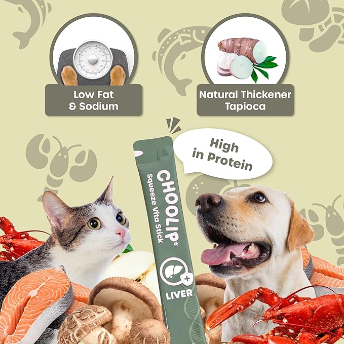 Squeeze Vita Stick Lickable Cat and Dog Treats – 49-Count Liver Support Sticks with Multivitamins, Soft Squeezable Paste for All Life Stages, Supporting Liver Health