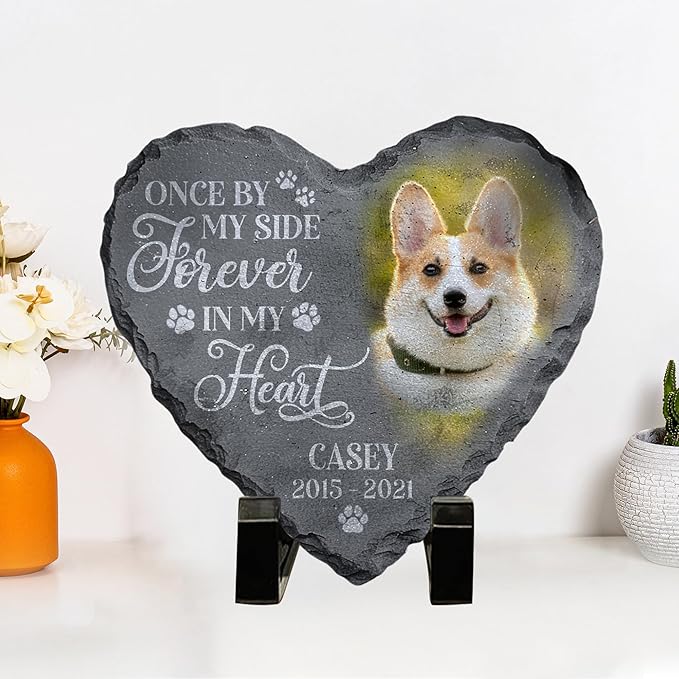 Personalized Dog Memorial Gifts for Loss of Dog, Custom Photo Pet Stone, Personalized Memorial Gifts for Pet Loss, Gift for Cat Lovers, Stones for Dogs, Cemetery Decorations for Grave Q1