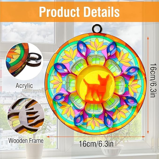 Pet Memorial Suncatcher，Pet Memorial Gifts, pet Memorial Condolence Gifts, Suitable for cat, Dog, and Other pet Lovers 6.3 x 6.3 inches