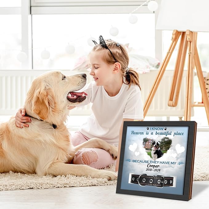 Custom Dog Memorial Collar Frame, Pet Sympathy Gifts for Dogs, Dog Memorial Gifts for Loss of Dog, Pet Memorial Gifts for Dogs, Dog Memorial Pet Collar Frame, Pet Memorial Gifts for Cats