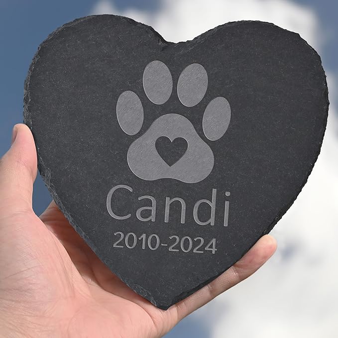 Personalized Pet Memorial Stone, Dog Memorial Gifts for Loss of Dog, Pet Loss Gifts, Pet Memorial, Loss of Dog Sympathy Gift, Dog Remembrance Gift, Pet Bereavement Gifts - Paw Print with Heart