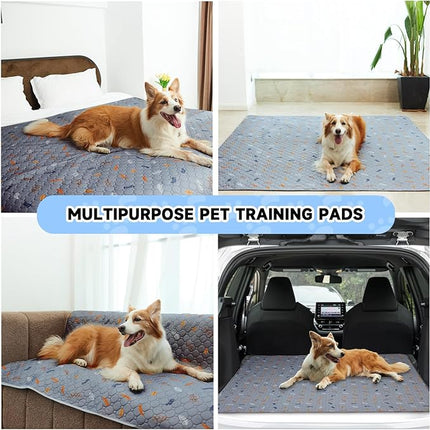 Sunheir 2 Pack Washable Guinea Pig Pee Pads, 24" x 48" Waterproof Reusable Guinea Pig Cage Liners, Absorbent Bedding Training Mat for Small Animal Guinea Pigs Rabbit Bunny Hamster - Light Grey