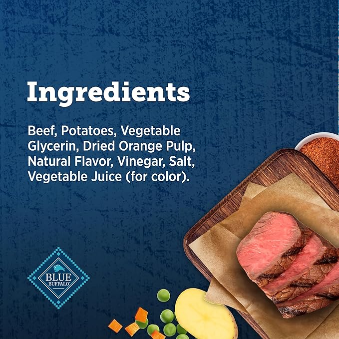 Blue Buffalo True Chews Premium Morsels Dog Treats, Made in The USA with Natural Ingredients, Steak, 10-oz Bag