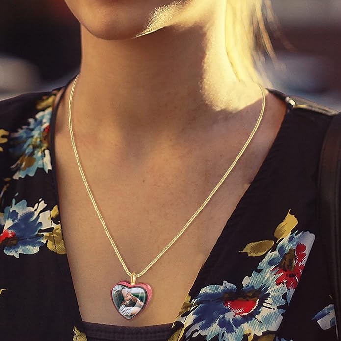 Farfume Personalized Pet Urn Necklace for Dog Cat Ashes Cremation Pet Memorial Customized Photo Text Engraving Pendant Keepsake Funeral Jewelry