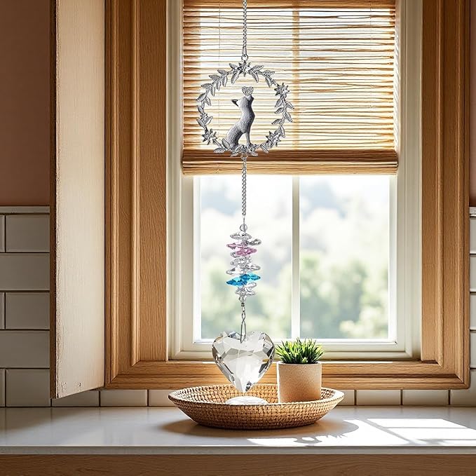 Pet Memorial Suncatcher,Dog Memorial Gifts for Loss of Dog,Cats Remembrance,Pet Loss Sympathy Gift,Bereavement Gifts(Cat)