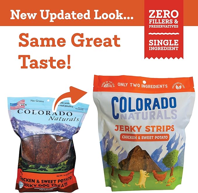 Chicken & Sweet Potato Jerky Strips Dog Treats, 16 oz – All-Natural, Made in USA, No Fillers or Preservatives – Promote Bone and Joint Health