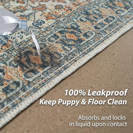 nunubaby Reusable Potty Pads for Dogs for Crates and Floors. Washable Pee Pads for Dogs, Stylish, Non-Slip and Leak-Proof Pee Pads. (Beige/Multi, 54" x54" )