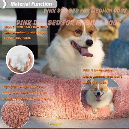 Pink Dog Bean Bag Bed - Washable, Fits Medium Dogs Up to 45 lbs