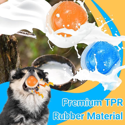 Glow Dog Ball, 2.5” Squeaky Dog Toy Ball, Dog Rubber Ball Toys for Small and Medium Dogs, Durable Dog Fetch Toys Puppy Chew Toys Pack of 6