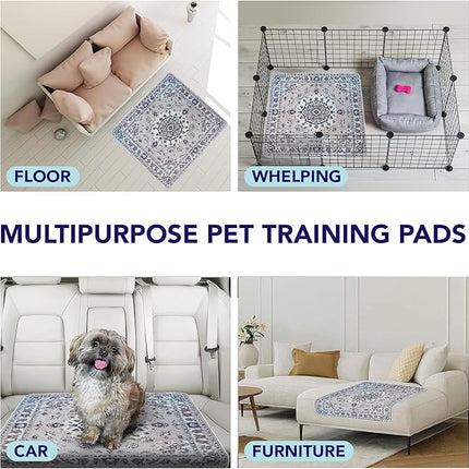PUPIBOO Washable Pee Pads for Dogs and Cats - Super Absorbent Reusable Puppy Training Pads - 100% Waterproof, Leak-Proof & Non-Slip Whelping Pads for Pet Housebreaking