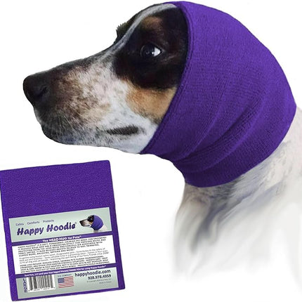 Happy Hoodie The Original Dog & Cat Calming Band - American Brand - Anxiety Relief/Noise Protection-Grooming-Thunder-Fireworks (Large, Purple) - Since 2008