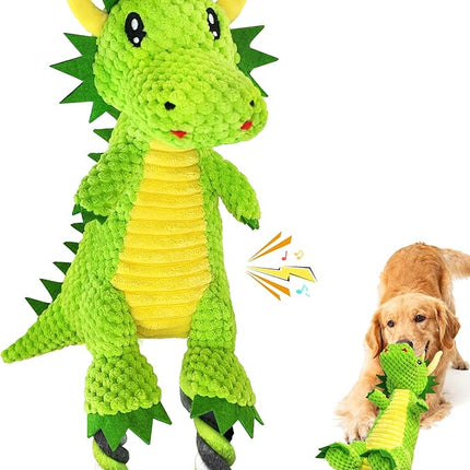 Interactive Squeaky Dog Chew Toy,Plush Dog Rope Toys for Small Medium and Large Dogs,Tug of War Dog Toys to Keep Them Busy,Training Reward Gift,Teeth Cleaning