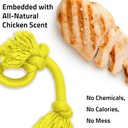 Playology Rope Toys for Dogs | Tug of War Dog Toy for Aggressive Chewers | Chicken Scented Dog Toys | Mega Rope Toy for Interactive Play