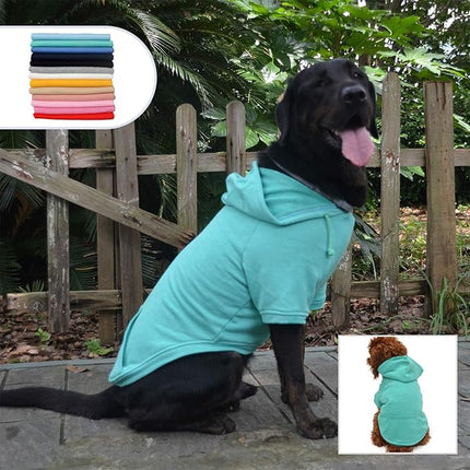 Lovelonglong Blank Basic Hoodie Sweatshirt for Dogs 100% Cotton Fits Small Medium Dachshund Large Dog Turquoise 4XL