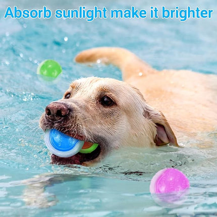 Glow Dog Ball, 2.5” Squeaky Dog Toy Ball, Dog Rubber Ball Toys for Small and Medium Dogs, Durable Dog Fetch Toys Puppy Chew Toys Pack of 6