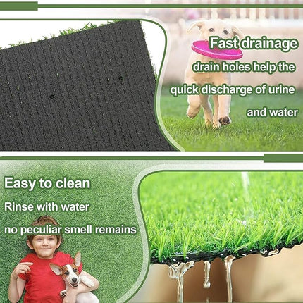 Artificial Grass for Dogs Pee Tray Fake Grass Mat for Professional Puppy Potty Trainer Replacement Dog Grass Pad for Indoor and Outdoor (25.6x19.6 Inch(Pack of 2))