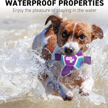 QDAN Small Dog Toys, Puppy Balls, Dog Balls with Straps for Small Breed, Soccer Ball for Dogs, Puppy Toys, Dog Birthday Gift (Purple Blue, 3.5 inch)