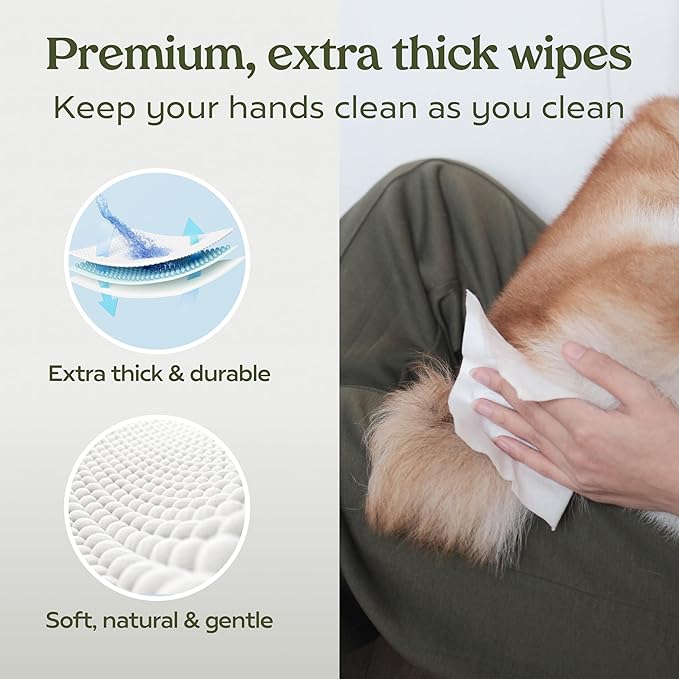 Paw Fume Dog Wipes 2 x 100 Count, Pet Wipes – Hypoallergenic & Gentle Dog Wipes for Eyes, Face, Butt, and Paws – Cleaning & Deodorizing, Grooming Tear Stain Wipes for Puppy, Adult Dogs & Cats