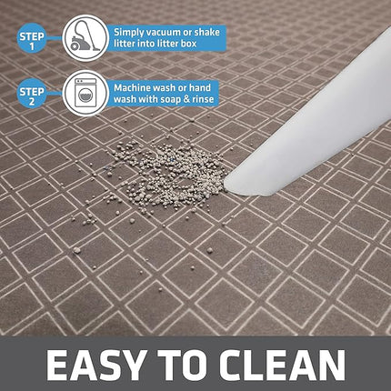 Drymate XL Original Cat Litter Mat, Contains Mess from Box, Protects Floors, Urine-Proof, Machine Washable, Soft on Kitty Paws, Absorbent, Waterproof (USA Made, Recycled Content) (29”x36”)(Taupe)