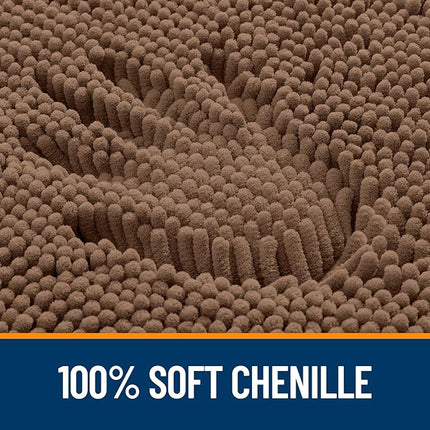 OLANLY Bathroom Rugs 44x24, Extra Soft Absorbent Chenille Bath Rugs, Rubber Backing Quick Dry, Machine Washable Bath Mats for Bathroom Floor, Tub and Shower, Home Decor Accessories, Mocha