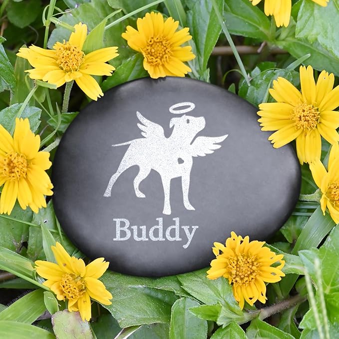 Pet Memorial Stones for Dogs - Personalized Dog Passed Away Gifts - Pet Memorial Gifts - Dog Death Sympathy Gifts - Dog Bereavement Gifts - Pet Remembrance Gifts - Dog Memorial Garden Stone