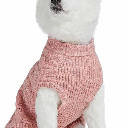 Blueberry Pet Classic Fuzzy Knit Dog Sweater, Rainbow Pink, 12” Back Length, Award-Winning Girl Dog Sweater for Fall & Winter for Girls