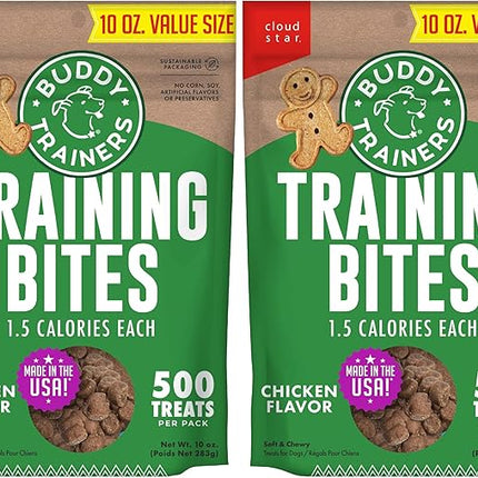Buddy Biscuits Trainers 10 oz. Pouch of Training Bites Soft & Chewy Dog Treats Made with Chicken Flavor (Pack of 2)