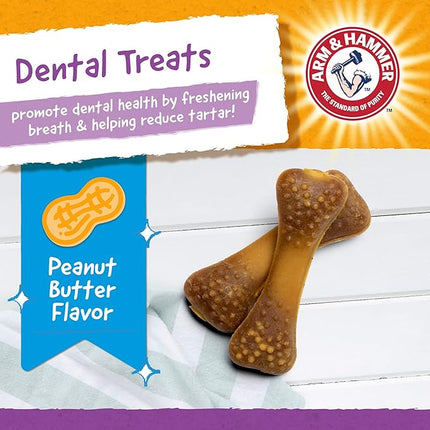 Arm & Hammer for Pets Nubbies Dental Treats for Dogs with Baking Soda & Calcium, Treat Chews Help Fight Bad Breath, Plaque & Tartar Without Brushing, Peanut Butter, 20 Pcs, 24pk (Packaging May Vary)